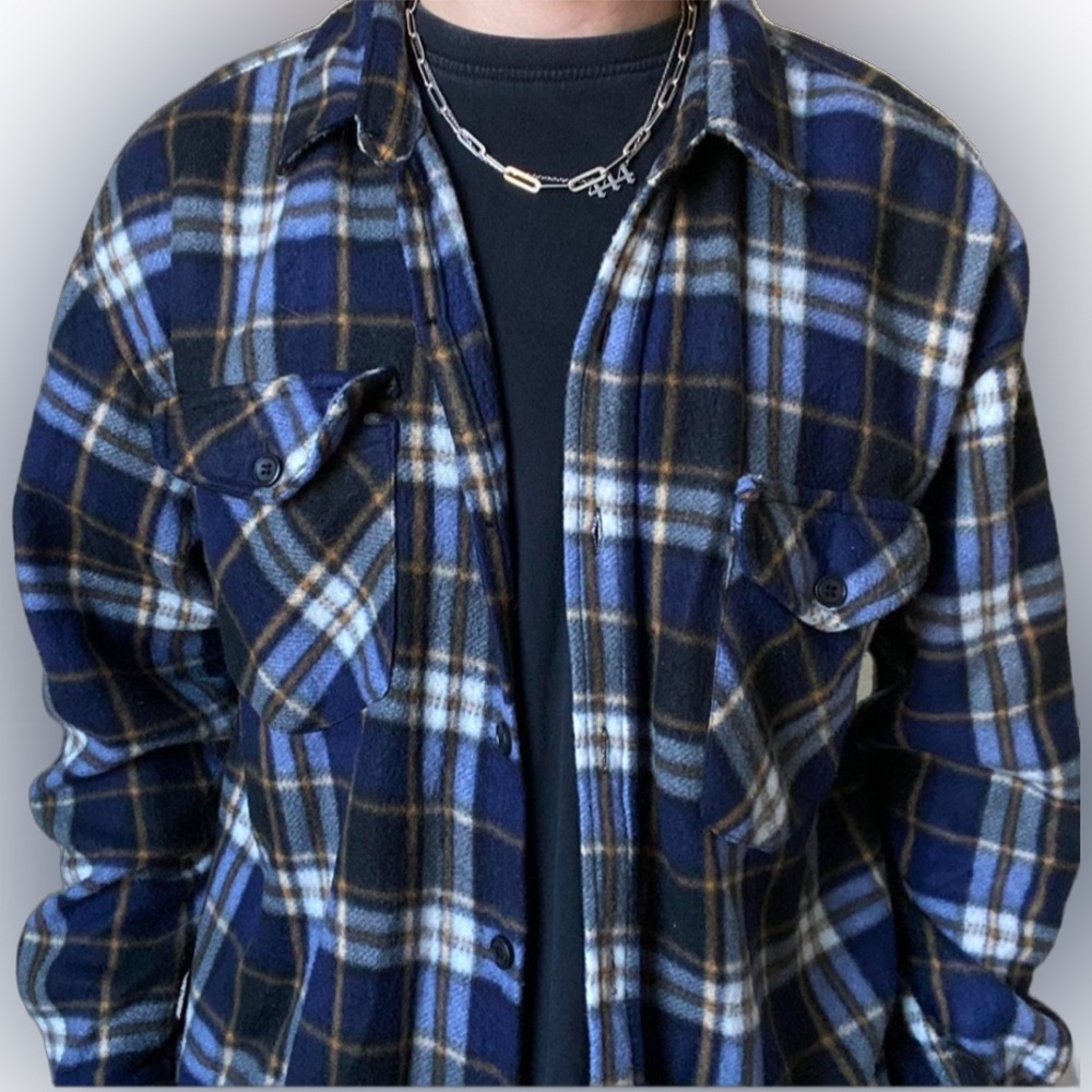 🌺Vintage LJ Freud Blue Soft Flannel Button Up Shirt🌸🌸